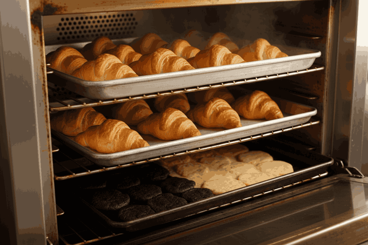 نقش سینی ها، شلف ها و جنس آن ها در کیفیت پخت شیرینی